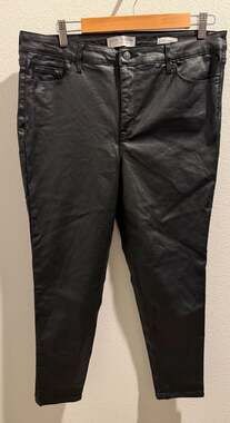 Social Standard by Sanctuary Black Coated Ankle Skinny Pants Size 16
